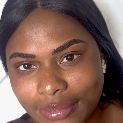 A client’s nanobrows, close up
